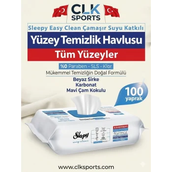 Sleepy Easy Clean Çamaşır Suyu Katkılı Yüzey Temizlik Havlusu, 100 Yaprak