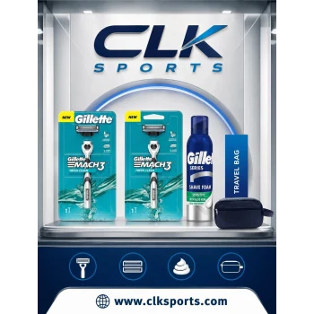 Gillette Mach3 Tıraş Makinesi 2li + Tıraş Köpüğü + Seyahat Çantası