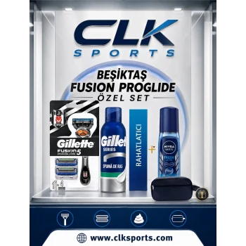 Gillette Fusion Beşiktaş Özel Seri Proglide Makine + Yedek Bıçak + Tıraş Köpük + Nivea Deodorant + Seyahat Çantası