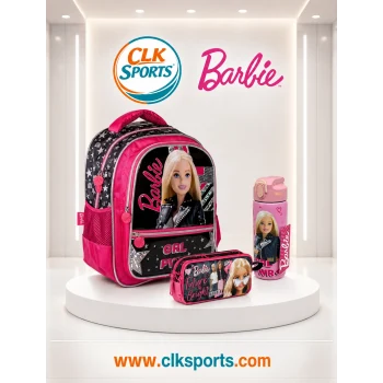 Barbie Okul Çantası , Kalem Kutusu , Lisanslı Çelik Matara