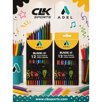 Adel 12 Renk Kuru Boya Blackline Tam Boy