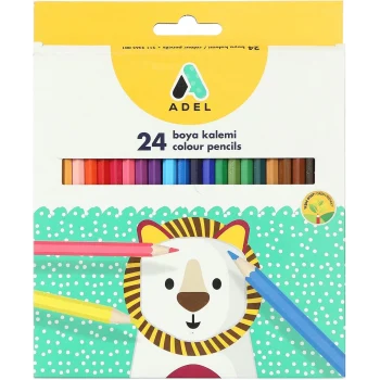 Adel Karton Kutu Boya Kalemi 24 Renk, Tam Boy