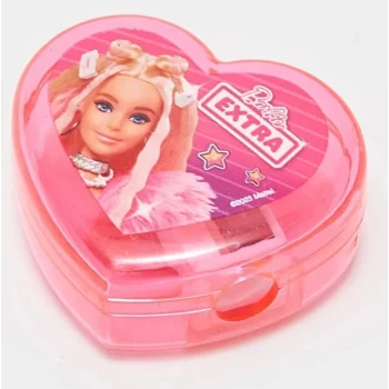 Barbie Baskılı Kalp Desenli Kız Çocuk Kalemtraş