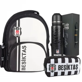 Beşiktaş Okul ve Günlük Sırt Sırt Çantası - Lisanslı Premium Kutulu Termos Matara