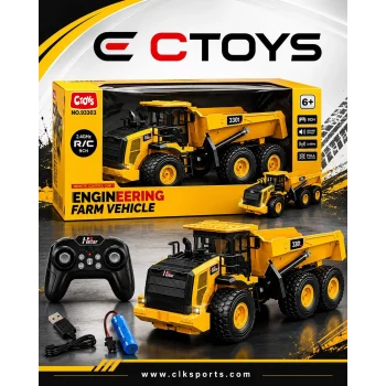 CTOYS RC Uzaktan Kumandalı Damperli Kamyon, 1:16 Ölçekli