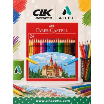 Faber Castell 24 Renk Kuru Boya Kalemi - Karton Kutu
