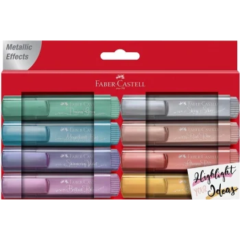 Fosforlu Kalem 46 Metalik Renk 8Li Karton Kutu