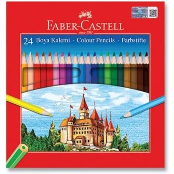 Faber Castell 24 Renk Kuru Boya Kalemi - Karton Kutu