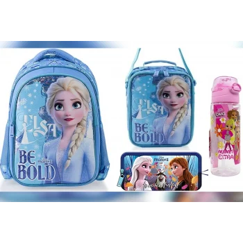 Lisanslı Okul Çantası - Beslenme Çantası - Kalem Kutusu Set - Suluk&Matara Hediye