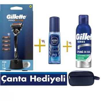 Fusion Proglide Flexball Makine + 4 Yedek Bıçak , Men Deodorant , Köpük , Seyahat Çantası Hediye