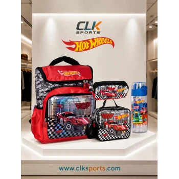 Hot Wheels Araba Desenli Okul Çantası , Beslenme Çantası , Kalem Çantası , Suluk Matara