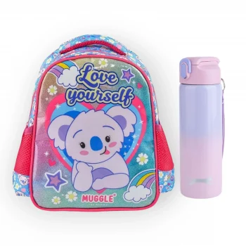 MUGGLE Koala Mavi Anaokulu Çantası - Slazenger Çelik Termos Matara 500 Ml Hediye