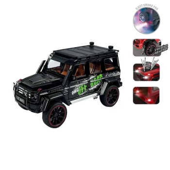 Sesli ve Işıklı Buhar Çıkartan Metal Jeep Çek Bırak 1:22
