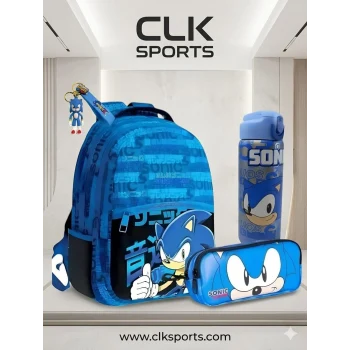 Sonic Boom Okul Çantası , Kalem Çantası - Sonic Çelik Matara 500 Ml Hediye
