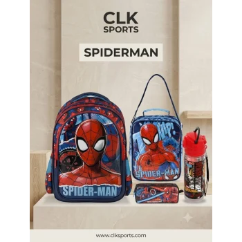 Spider Okul Çantası - Beslenme Çantası - Kalem Kutusu Set - Suluk&Matara Hediye