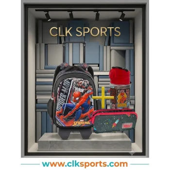 Spiderman Çekçekli Okul Çantası , Muggle Çift Gözlü Kalem Çantası - Suluk & Matara Hediye