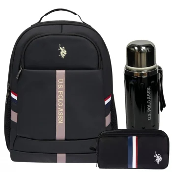 U.S. Polo Assn. Sırt Çantası , U.S. Polo Assn. Kalem Çantası - U.S. Polo Assn. Çelik Suluk Matara Hediye