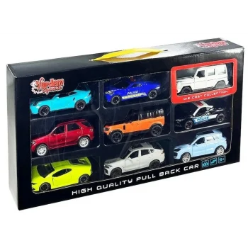 9 Parça 1:43 Çek Bırak Metal Araba