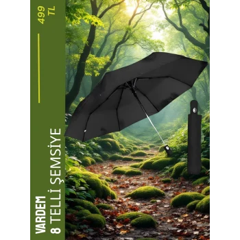 Vardem Katlanabilir Şemsiye (Pongee Kumas) 8 Telli