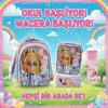 Barbie Lisanslı Okul Çantası - Beslenme Çantası - Çift Gözlü Kalem Kutusu , Suluk&Matara Hediye