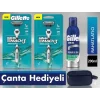 Gillette Mach3 Tıraş Makinesi 2li + Tıraş Köpüğü + Seyahat Çantası