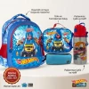 HOT WHEELS Lisanslı Ilköğretim Okul Çantası , Beslenme Çantası , Çift Gözlü Kalemlik - Alüminyum Matara Hediye