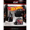 Hot Wheels Araba Desenli Okul Çantası , Beslenme Çantası , Kalem Çantası , Suluk Matara