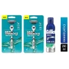 Gillette Mach3 Tıraş Makinesi 2li + Gillette Series Rahatlatıcı Tıraş Köpüğü 200 ml + Vegan Seyahat Çantası