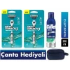 Gillette Mach3 Tıraş Makinesi 2li + Gillette Series Rahatlatıcı Tıraş Köpüğü 200 ml + Vegan Seyahat Çantası