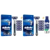 Gillette Sensor3 2 Makine+ 12 Yedek Tıraş Bıçağı+200 ML köpük Rahatlatıcı + Vegan Deri Seyahat Çantası