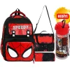 School Bag Spider Man Okul Çantası Tablet Bölmeli , Beslenme Çantası , Kalemlik Set