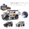 Sesli ve Işıklı Buhar Çıkartan Metal Jeep Çek Bırak 1:22