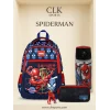Spiderman İlkokul Çantası - Spiderman Lisanslı Pipetli Plastik Matara 500 ml Hediye