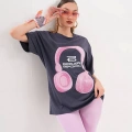 Kadın Oversize T-Shirt Ön Yüz Baskılı