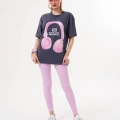 Kadın Oversize T-Shirt Ön Yüz Baskılı