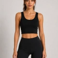 Kadın Siyah Spor Crop Atlet