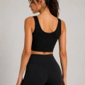 Kadın Siyah Spor Crop Atlet