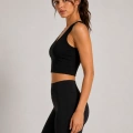 Kadın Siyah Spor Crop Atlet