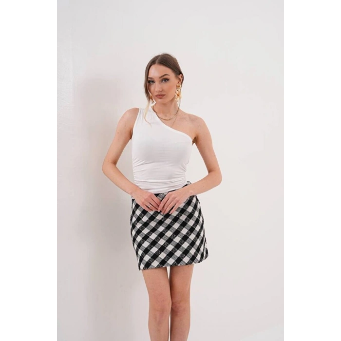 Kadın Tek Omuz Body Beyaz