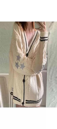 Bej Taylor Swift - Cardigan Oversize Hırka