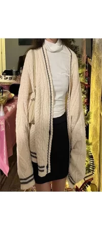 Bej Taylor Swift - Cardigan Oversize Hırka