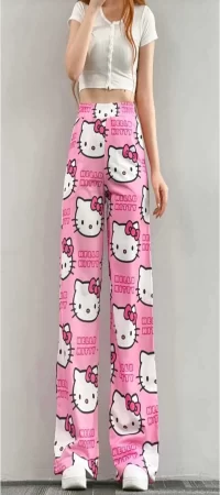 Pembe Hello Kitty Cat Bol Paça Eşofman Altı