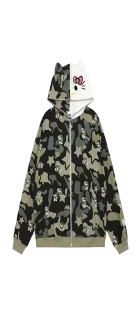 Sanrio Anime Kawaii Kitty Detail Full Zip Hırka