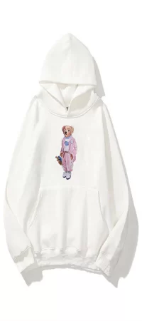 Unisex Teddy Beyaz Sweatshirt Hoodie