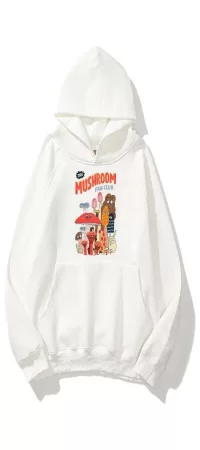 Unisex The Mushroom Fan Club Beyaz Sweatshirt Hoodie