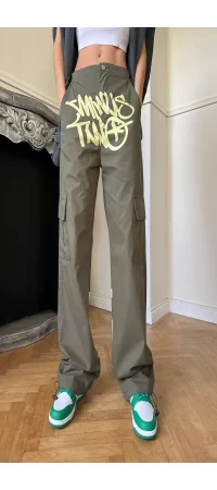 Y2k Harajuku Minus Two Detail Kargo Cepli Bol Paça Unisex Baggy Jean