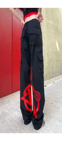 Y2k Harajuku Minus Two Detail Kargo Cepli Bol Paça Unisex Baggy Jean