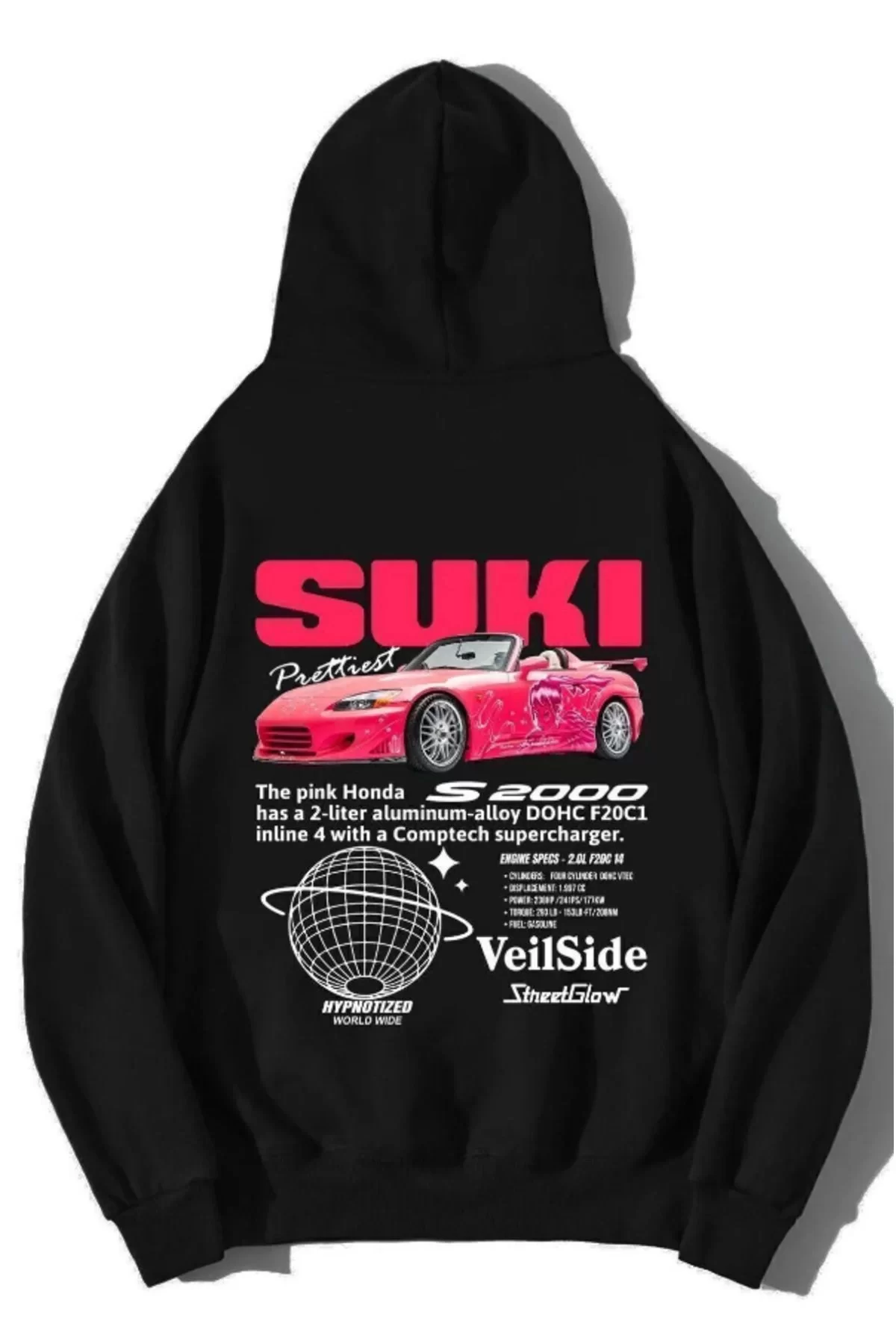 Fast and Furious Suki Sırt Baskılı Unisex Oversize Hoodie Sweatshirt