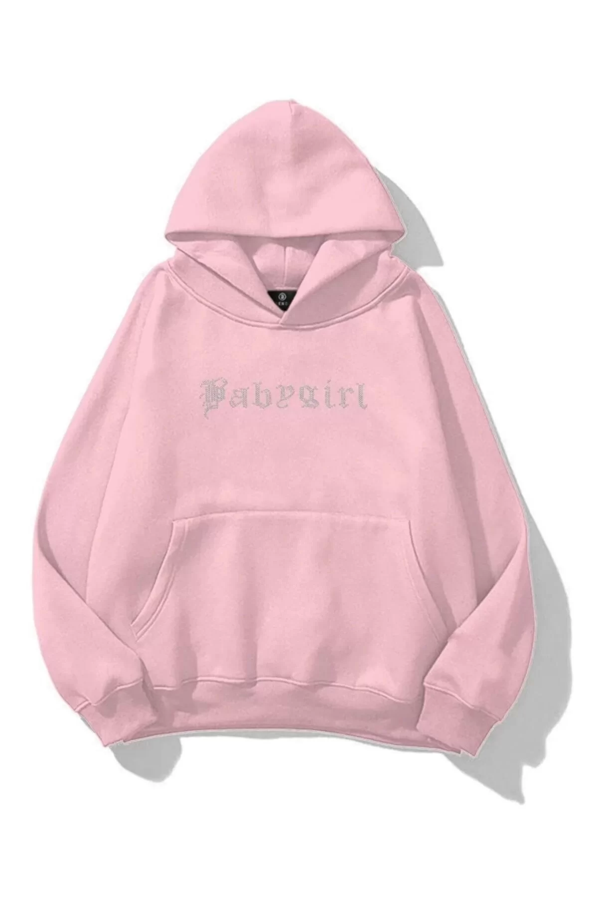 Siyah Babygirl Taş Baskılı Unisex Oversize Sweatshirt