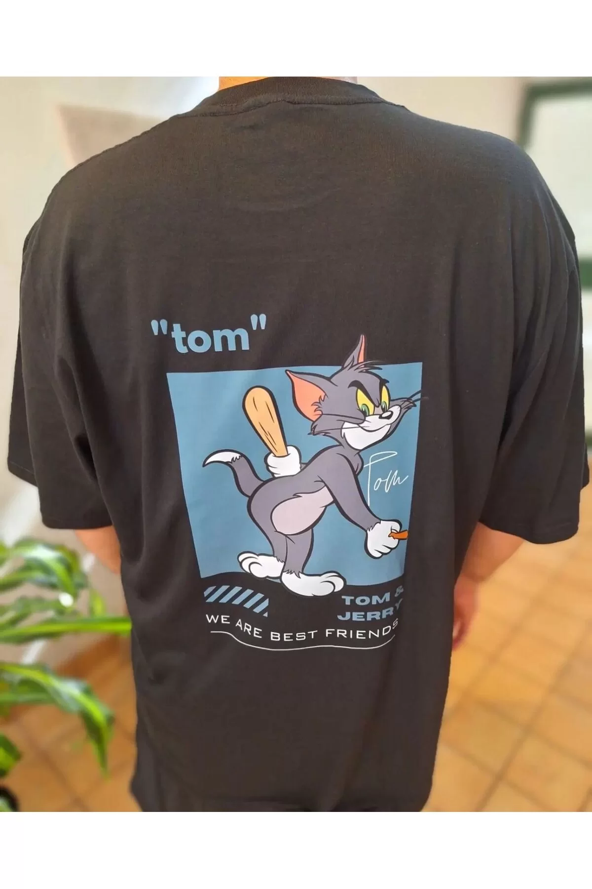 Tom & Jerry Detail (İkili) Oversize Unisex T-Shirt